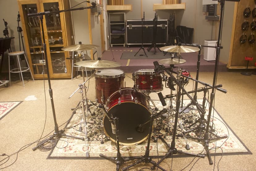 Professional drum kit setup