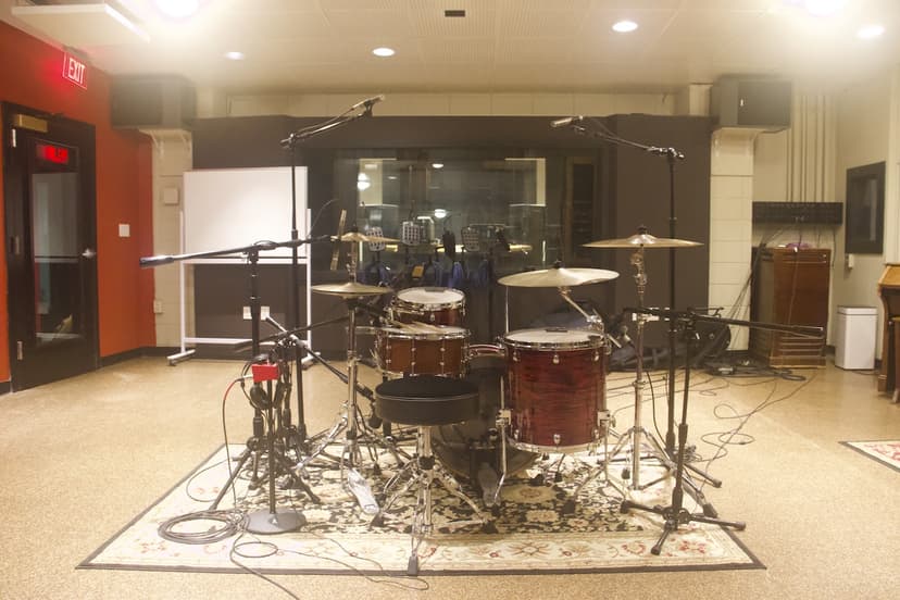 Drum kit close-up view