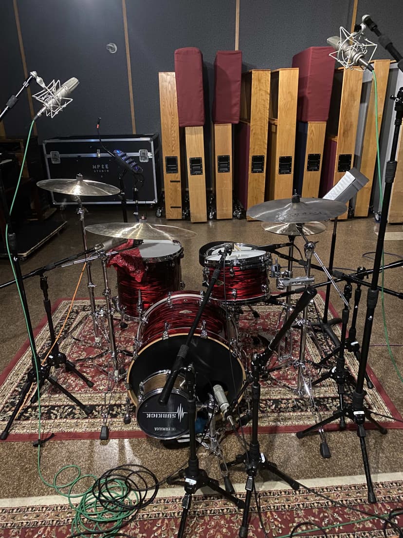 Professional drum kit setup
