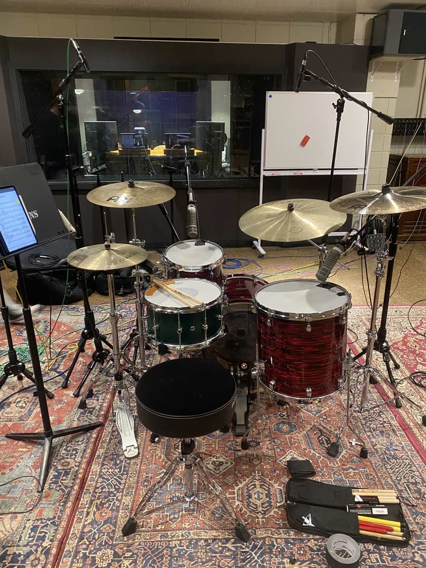 Drum kit close-up view